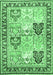 Machine Washable Persian Emerald Green Traditional Area Rugs, wshtr4799emgrn