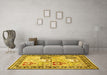 Machine Washable Persian Yellow Traditional Rug in a Living Room, wshtr4799yw