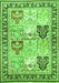 Serging Thickness of Machine Washable Persian Green Traditional Area Rugs, wshtr4799grn