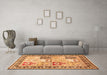 Machine Washable Persian Orange Traditional Area Rugs in a Living Room, wshtr4799org