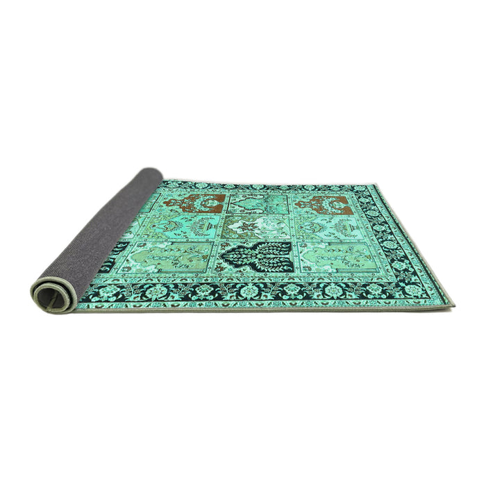 Sideview of Persian Turquoise Traditional Rug, tr4799turq