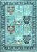 Machine Washable Persian Light Blue Traditional Rug, wshtr4799lblu