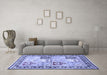 Machine Washable Persian Blue Traditional Rug in a Living Room, wshtr4799blu