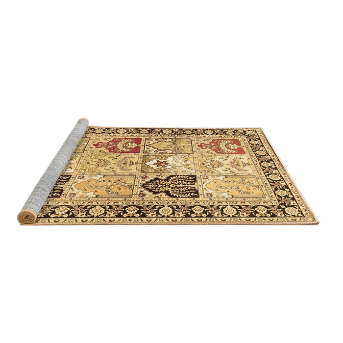 Sideview of Machine Washable Persian Brown Traditional Rug, wshtr4799brn