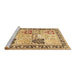 Sideview of Machine Washable Persian Brown Traditional Rug, wshtr4799brn