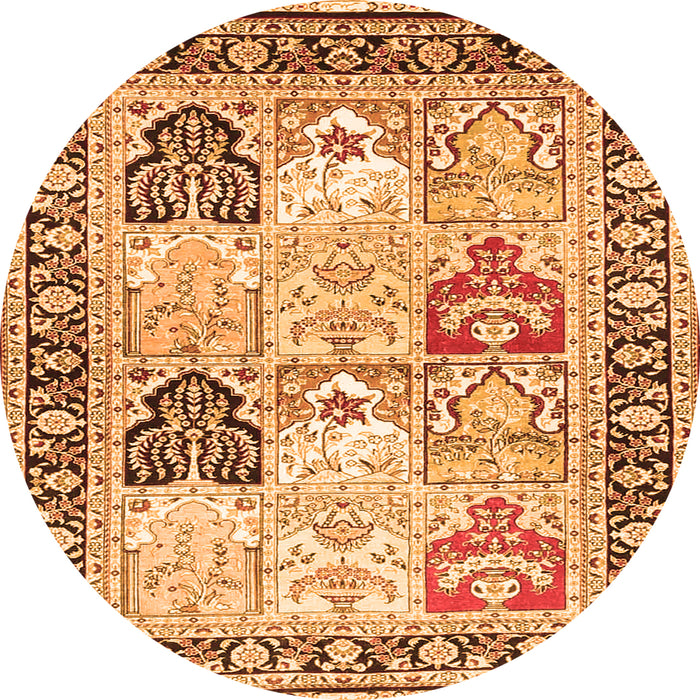 Machine Washable Persian Orange Traditional Area Rugs, wshtr4799org