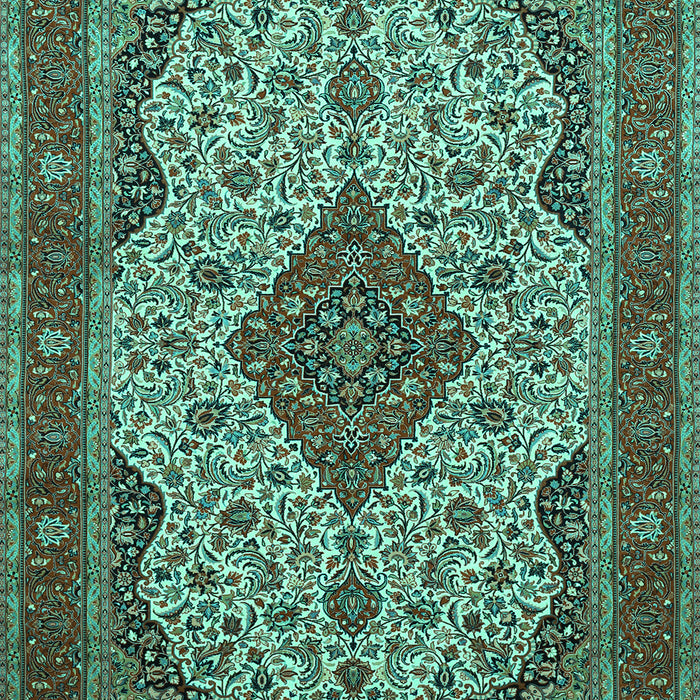 Medallion Turquoise Traditional Rug, tr479turq