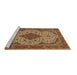 Sideview of Machine Washable Medallion Brown Traditional Rug, wshtr479brn