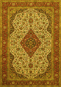 Medallion Yellow Traditional Rug, tr479yw