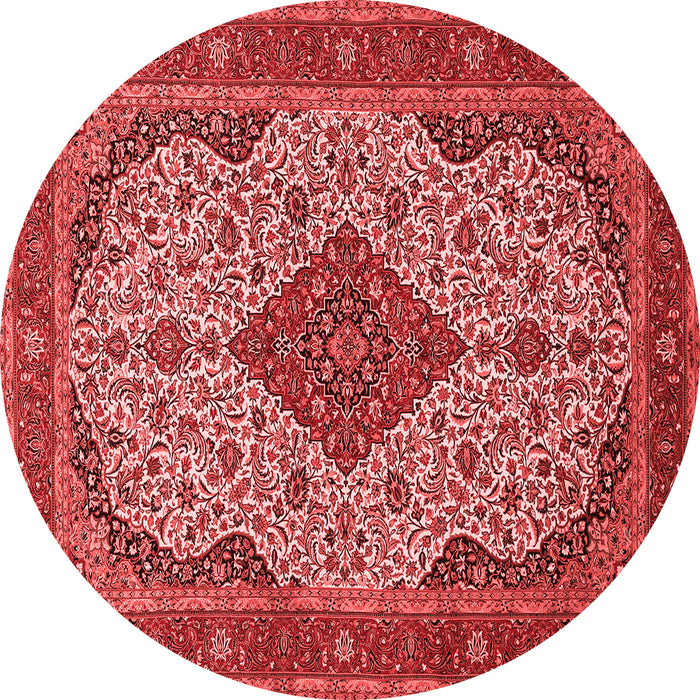 Machine Washable Medallion Red Traditional Rug, wshtr479red