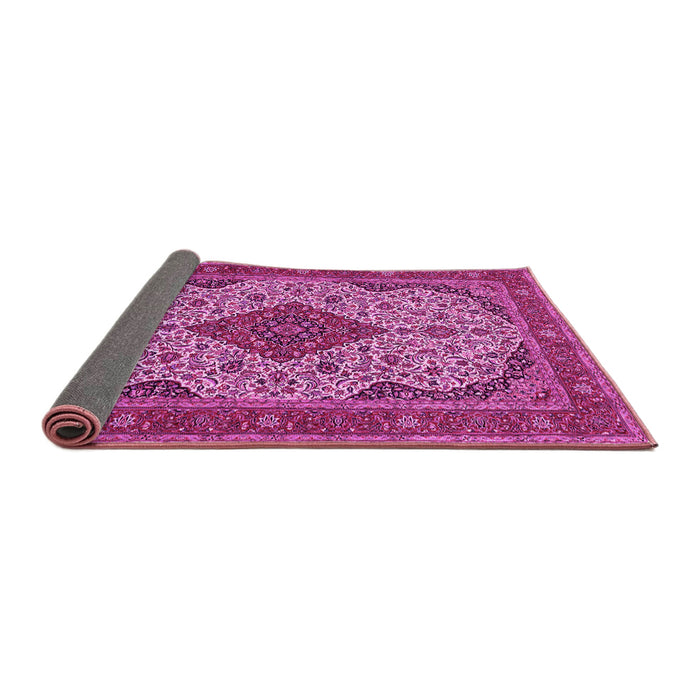 Sideview of Medallion Pink Traditional Rug, tr479pnk