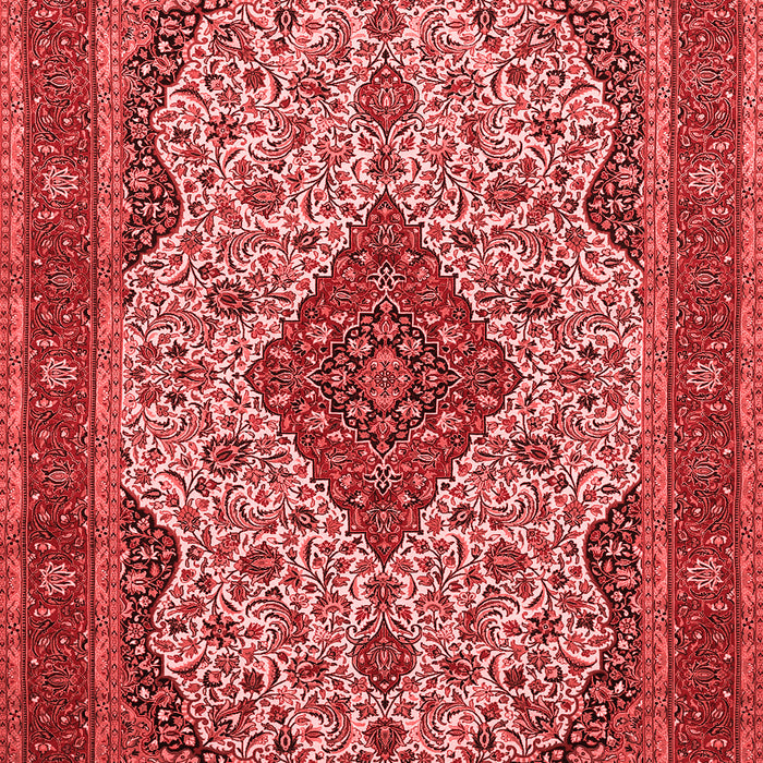 Machine Washable Medallion Red Traditional Rug, wshtr479red