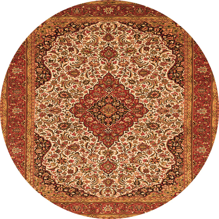 Square Medallion Orange Traditional Rug, tr479org