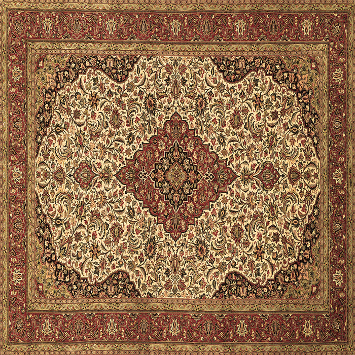 Square Medallion Brown Traditional Rug, tr479brn