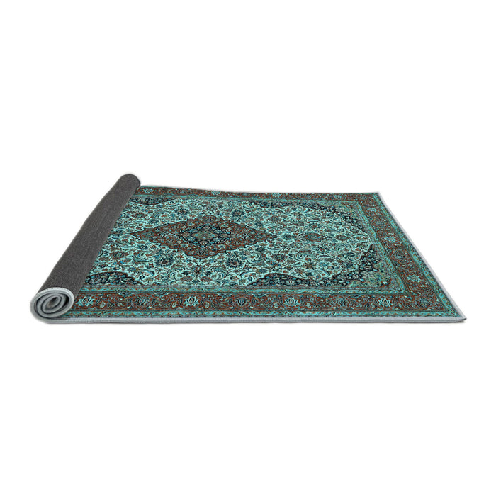 Sideview of Medallion Light Blue Traditional Rug, tr479lblu