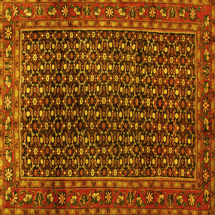 Square Persian Yellow Traditional Rug, tr47yw