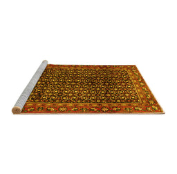 Sideview of Machine Washable Persian Yellow Traditional Rug, wshtr47yw