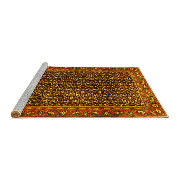 Sideview of Machine Washable Persian Yellow Traditional Rug, wshtr47yw