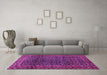 Machine Washable Persian Purple Traditional Area Rugs in a Living Room, wshtr47pur