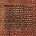 Square Persian Brown Traditional Rug, tr47brn