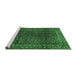 Sideview of Machine Washable Persian Emerald Green Traditional Area Rugs, wshtr47emgrn