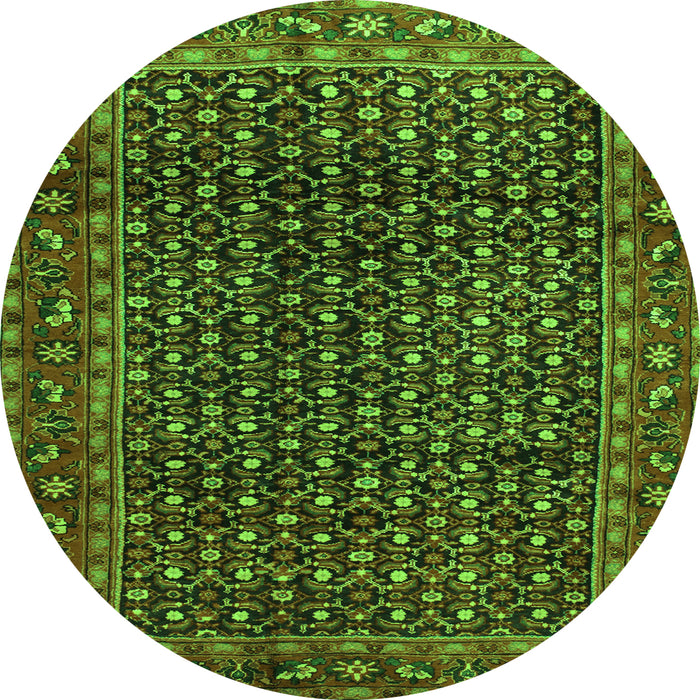 Square Persian Green Traditional Rug, tr47grn