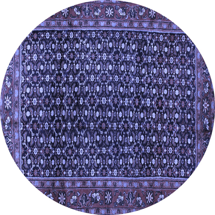 Round Persian Blue Traditional Rug, tr47blu