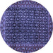 Round Persian Blue Traditional Rug, tr47blu