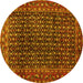 Round Persian Yellow Traditional Rug, tr47yw