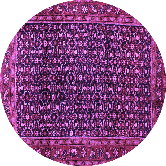 Round Persian Purple Traditional Rug, tr47pur