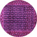 Round Persian Purple Traditional Rug, tr47pur