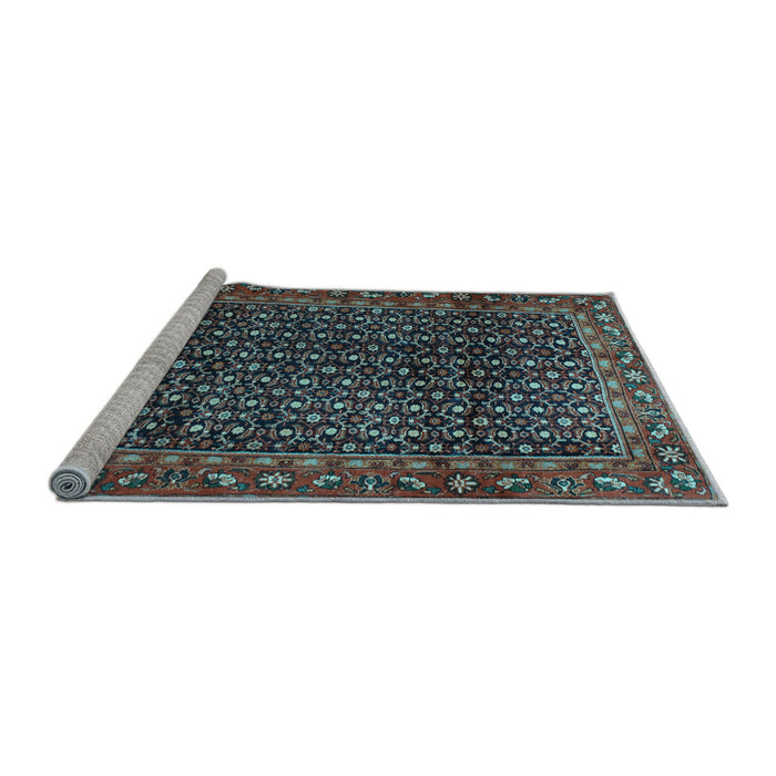 Sideview of Machine Washable Persian Light Blue Traditional Rug, wshtr47lblu