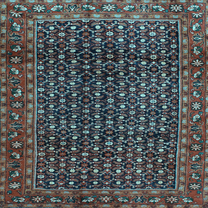 Square Machine Washable Persian Light Blue Traditional Rug, wshtr47lblu