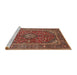 Sideview of Machine Washable Traditional Saffron Red Rug, wshtr48