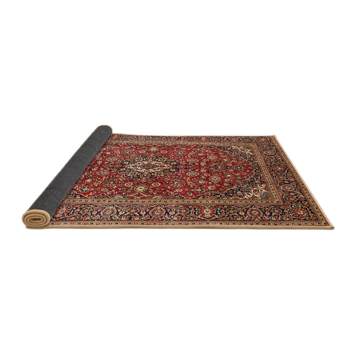 Sideview of Traditional Saffron Red Medallion Rug, tr48