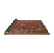 Sideview of Traditional Saffron Red Medallion Rug, tr48