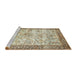 Sideview of Machine Washable Traditional Brown Rug, wshtr4800