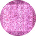 Round Animal Pink Traditional Rug, tr4800pnk