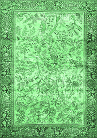 Animal Emerald Green Traditional Rug, tr4800emgrn