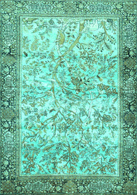 Animal Turquoise Traditional Rug, tr4800turq