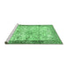 Sideview of Machine Washable Animal Emerald Green Traditional Area Rugs, wshtr4800emgrn