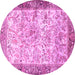 Round Machine Washable Animal Pink Traditional Rug, wshtr4800pnk