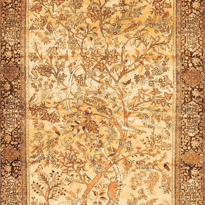 Serging Thickness of Machine Washable Animal Orange Traditional Area Rugs, wshtr4800org