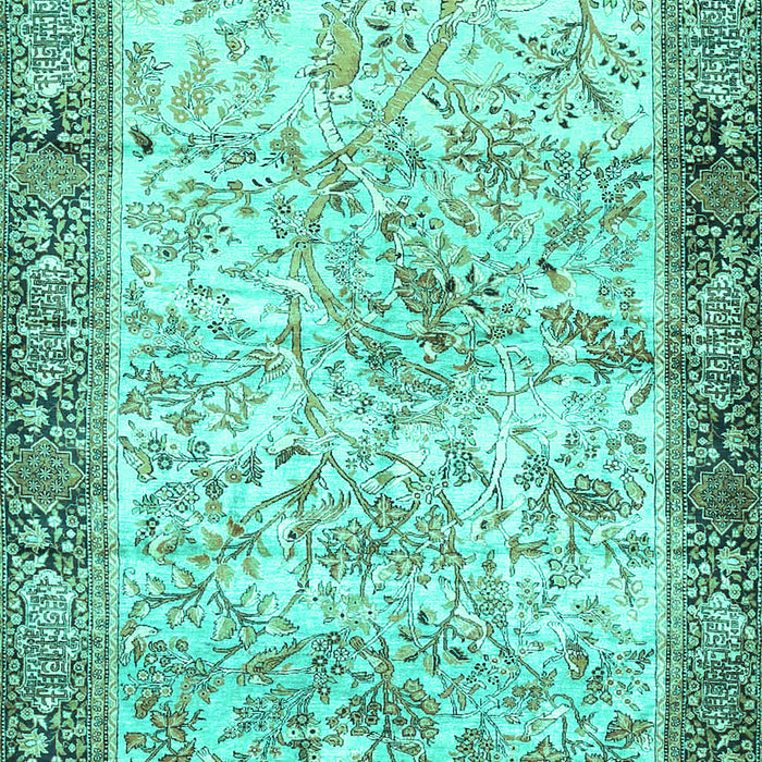 Machine Washable Animal Turquoise Traditional Area Rugs, wshtr4800turq