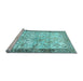 Sideview of Machine Washable Animal Light Blue Traditional Rug, wshtr4800lblu