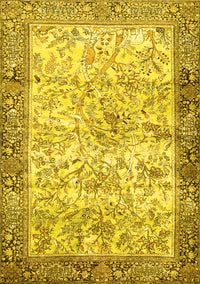 Animal Yellow Traditional Rug, tr4800yw