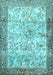 Machine Washable Animal Light Blue Traditional Rug, wshtr4800lblu
