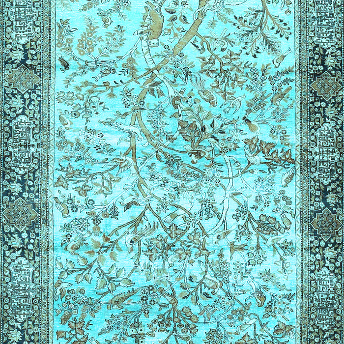 Machine Washable Animal Light Blue Traditional Rug, wshtr4800lblu