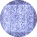 Round Animal Blue Traditional Rug, tr4800blu