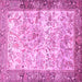 Square Animal Pink Traditional Rug, tr4800pnk